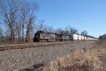 NS 7707 and 7621 with a westbound container train